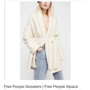 Free People Alpacaangora blend Cream sweatercoat S